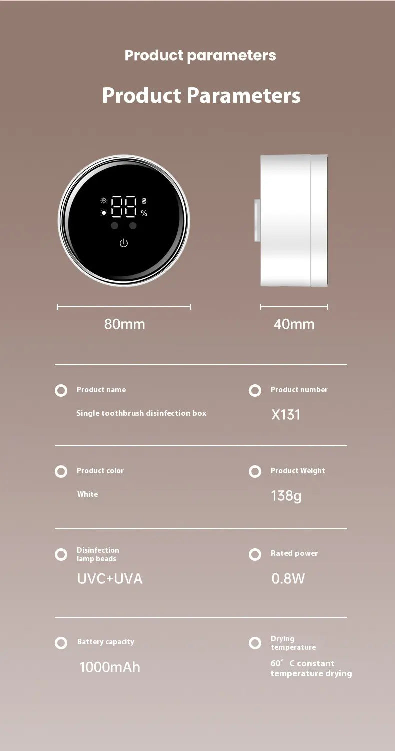 Round Smart Toothbrush Sterilizer